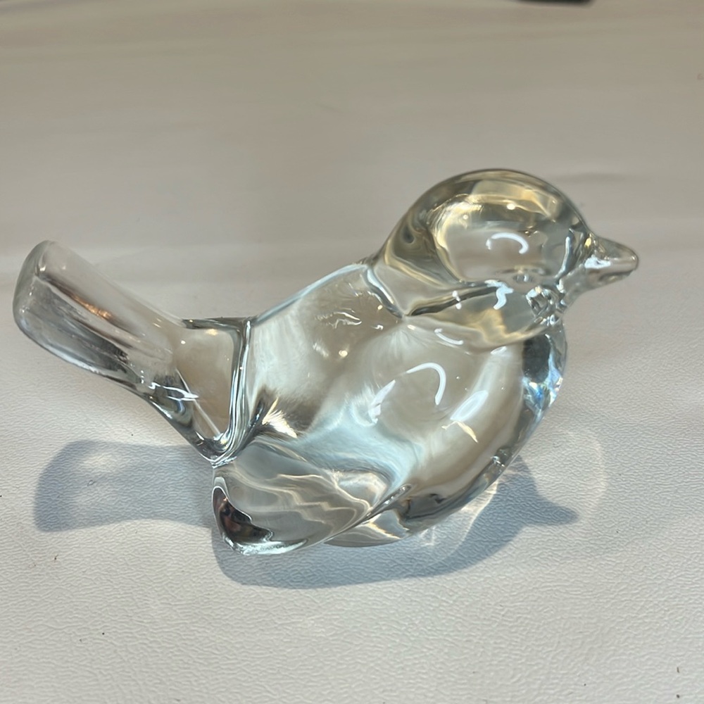 Glass Bird Figurine Clear Collectable Paperweight Animal